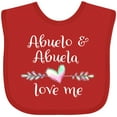 thumbnail image 3 of Inktastic Abuelo and Abuela Love Me- Heart Grandchild Boys or Girls Baby Bib, 3 of 4