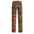 thumbnail image 6 of Riecok Womens Lounge Pants Plus Size Elastic Waist Straight Leg Pajama Bottoms Christmas Print Trendy Casual Lounge Pants Multicolor S, 6 of 7