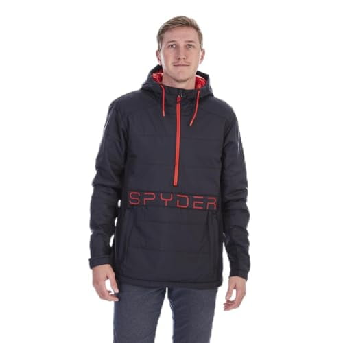 229502 SPYDER MEN'S FORCE INSULATED ANORAK SKI JACKET WINDBREAKER BLACK L
