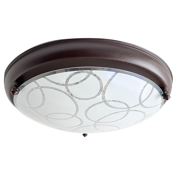 Lámpara De Techo Luz Ideal, Plafón 450 Chocolate Grande Círculos.
