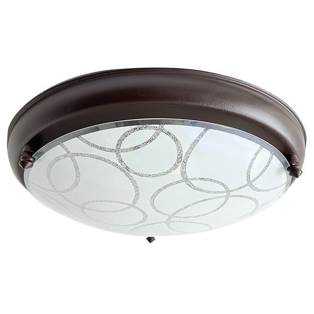 Lámpara De Techo Luz Ideal, Plafón 450 Chocolate Grande Círculos.