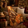 thumbnail image 3 of Whimsical Autumn Forest Hedgehog Acorn Woodland, Cozy Woodland Scene, Warm Flannel Blanket for Cabin and Lodge, Garden Lovers Thanksgiving Gift, Playful Home Decor, 3 of 9