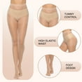 thumbnail image 3 of MANZI 6 Pairs 20D Women's Sheer Tights Ultra Thin High Waist Pantyhose Thigh High Stockings, 3 of 8