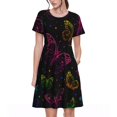 thumbnail image 1 of Vsdgher Robes Midi Maxi Décontractées Papillon pour Femmes Été 2025 Manches Courtes Col Rond Robe de Plage, 1 of 6