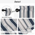 thumbnail image 5 of Navy Blue Beige Tier Curtains, Retro Simple Abstract Vertical Stripes Light Filtering Kitchen Curtains, 2Pcs Rod Pocket Half Window Treatments Panels for Sink Cafe Cabinet Camper 27.5x36 Inches, 5 of 9