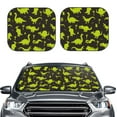 thumbnail image 2 of Naloa Cute Cartoon Dinosaurs Green Silhouette 2 Piece Foldable Car Sun Shades, Car Windshield Sunshade, Front Window Sunshade for Car, Truck, SUV - Medium, 2 of 7