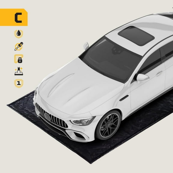 AutoFloorGuard 7.75' x 16' Compact Size Garage Floor Mat for Under Car