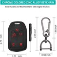 thumbnail image 4 of Key Fob Cover Compatible with GMC Sierra 1500 2500HD 3500HD Chevrolet Silverado 2021-2025 Keychain Case Holder Protector,Black red/Black red, 4 of 6