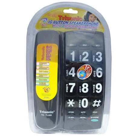 Large Number Phone Speaker Big Button Telephone Line Black Display Corded New (Best Wok Phone Number)