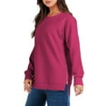 thumbnail image 4 of SHINE UP Sweatshirt for Women Long Sleeve Crewneck Tops Oversized Casual Pullover Shirts with Side Zipper, 4 of 8