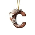 thumbnail image 2 of 26 Letters Western Christmas Ornament Cowboy Ornament for Christmas Tree Personalized Acrylic Monogram Hanging Decoration Western Theme Party Decor for Xmas Tree Farmhouse Home Decor, Letter C, 2 of 6