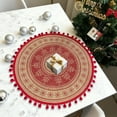 thumbnail image 7 of Euaioeiu Christmas Round Placemats, Festive Woven Table Mats with Snowflake Reindeer Pattern, Red Holiday Kitchen Dining Decor, Heat Resistant & Easy Clean, 15x15 Inches for Party Thanksgiving Dinner, 7 of 7