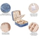 thumbnail image 3 of Joyero de viaje de terciopelo azul bígaro - Joyero pequeño para mujer, estuche de viaje para joyas - Organizador de pendientes con espejo, 3 of 4