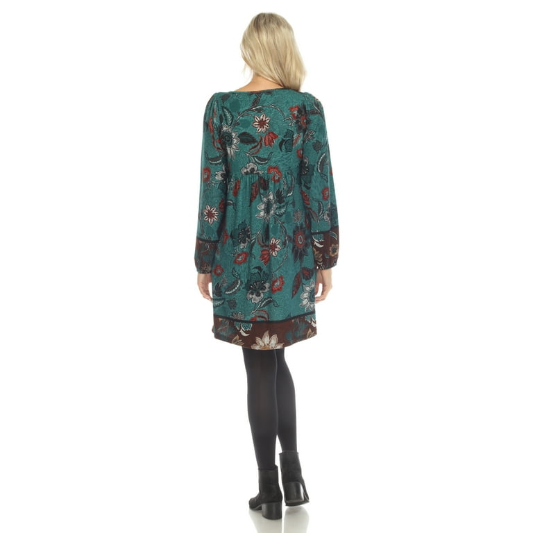floral embroidered sweater dress Black Floral Yarn Embroidered Mini Sweater Dress