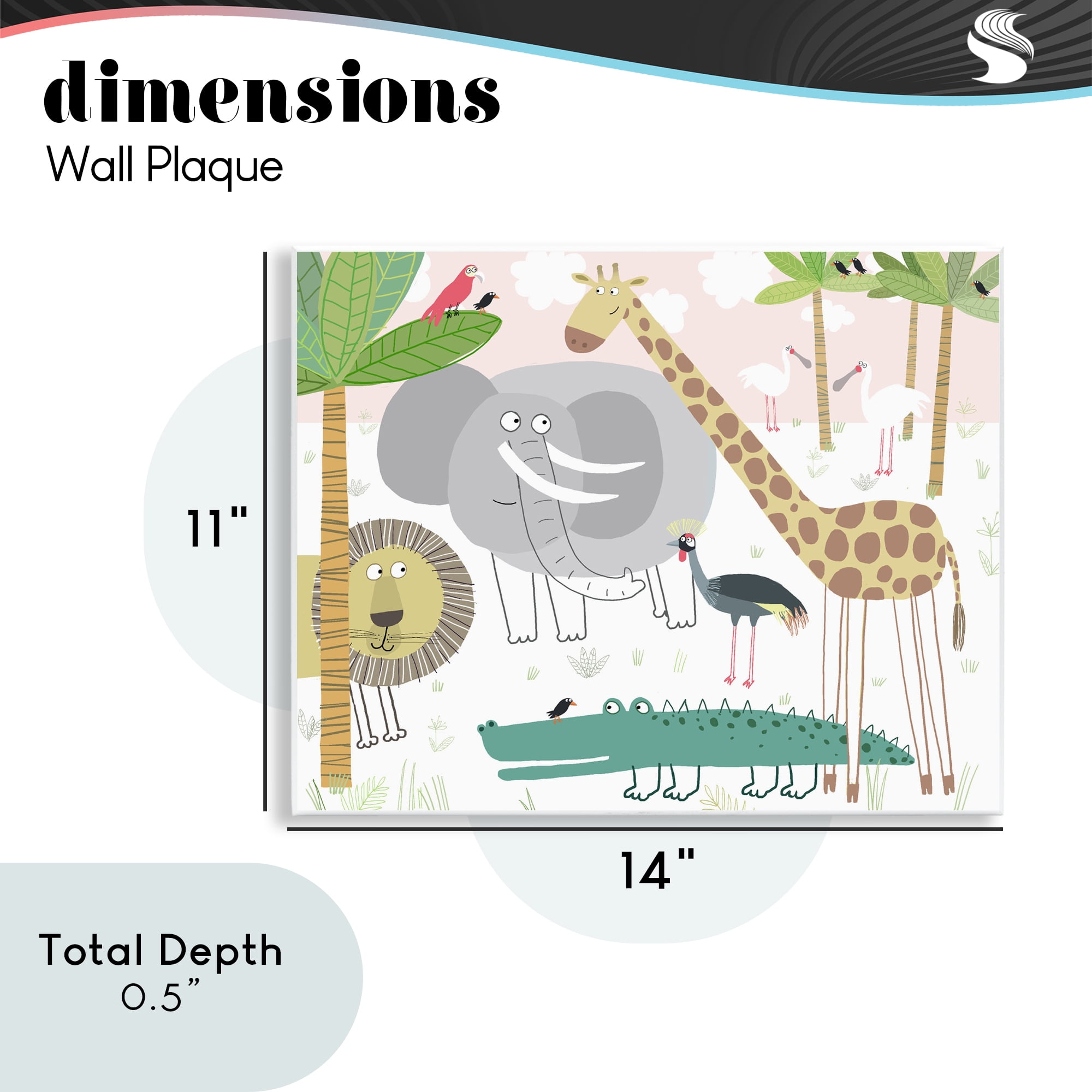 Stupell Industries Safari Animals Out and About Wall Plaque Art, design by Carla Daly