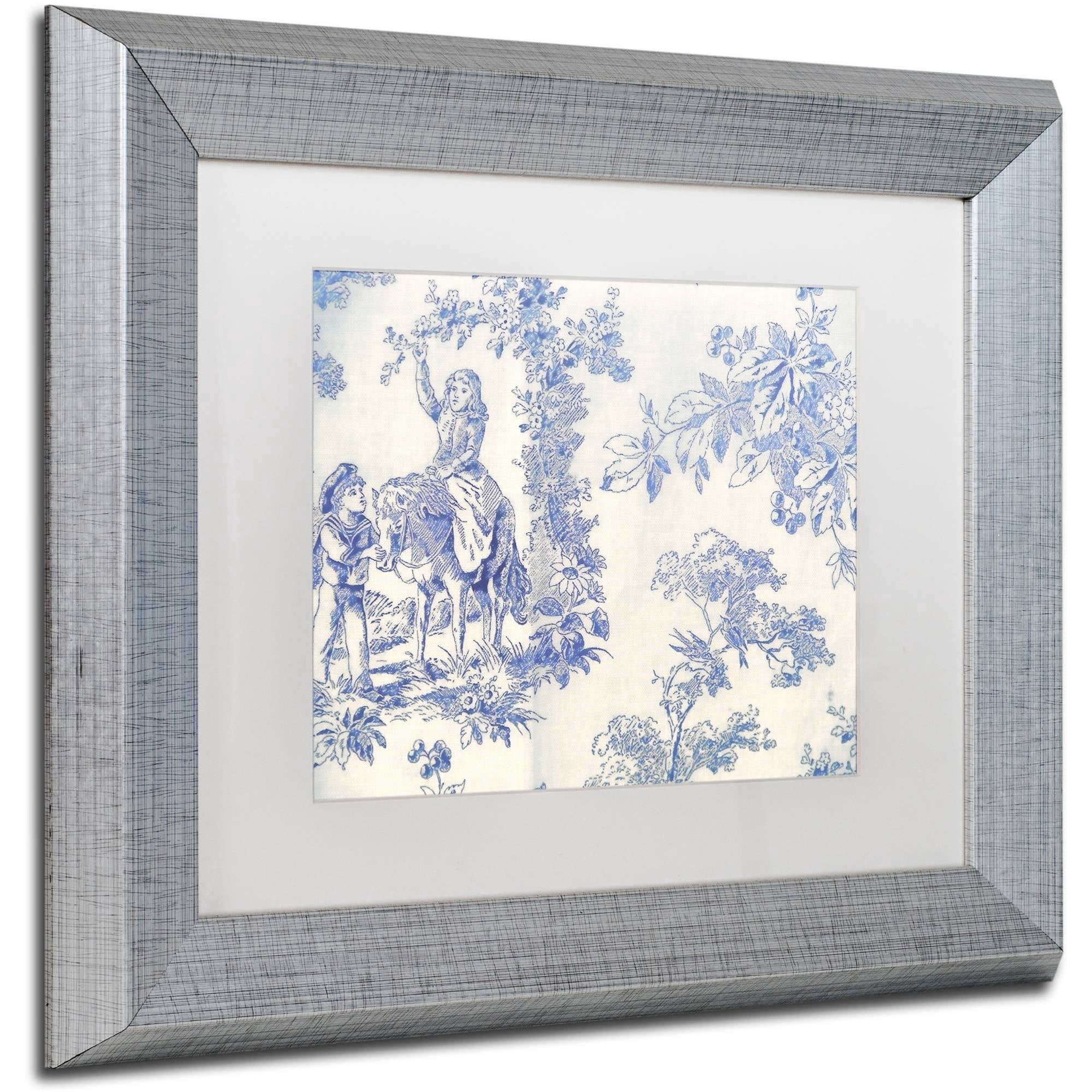 Trademark Fine Art "Toile Fabrics VI" Canvas Art by Color Bakery White Matte, Silver Frame