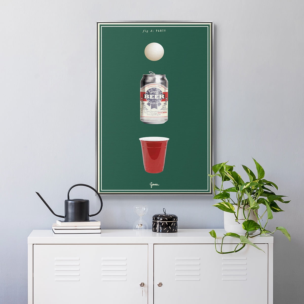 Fig. A: Party Framed Premium Gallery Wrapped Canvas - Ready to Hang