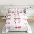thumbnail image 2 of Manfei Cute Bow Girl 3 Pieces Queen Comforter Set,Dreamy Princess Ultra Soft Bedding Sets,Kawaii Ribbon Bow Knot Bedding Comforter Set Breathable,Luxury Bedroom Decor,Reversible, 2 of 8