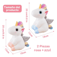 thumbnail image 2 of 2pcs Unicornio Pony De Peluche Arcoiris Tipo Pegaso Almohada Xtellar blanco, 2 of 4