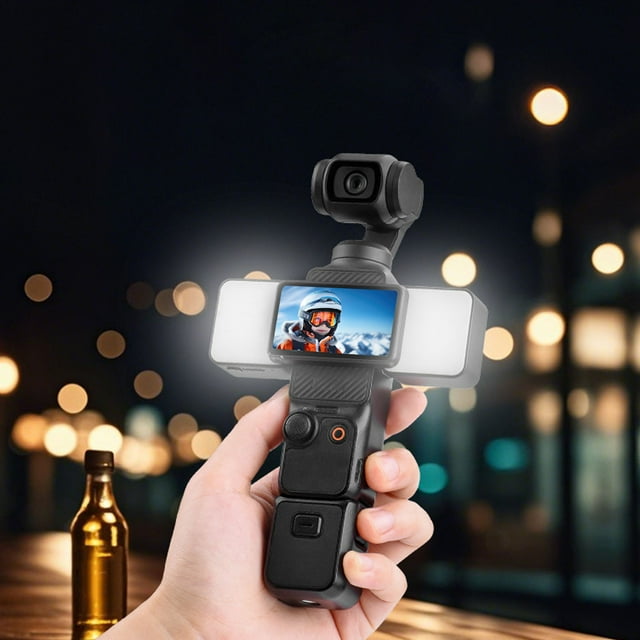 Video LED Video Light Fit for Pocket 3 Action Camera Fill Light Vlog Selfie Light with 16 LED Beads for Video Recording