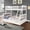 White, variant on ASINMAK Twin over Full Bunk Beds and 2 Storage Drawers, Solid Wood Bed Bunk Frames with Ladder - Cream