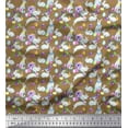 thumbnail image 1 of Soimoi Poly Georgette Fabric Floral,Egg Basket & Bunny Watercolor Decor Fabric Printed Yard 52 Inch Wide, 1 of 1