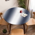 thumbnail image 5 of Ombre Navy Blue White Elastic Fitted Round Table Cover Gradient Color Waterproof Outdoor Tablecloth for Holiday Party, Picnic, Patio & Dining Fits Tables Up to 55"-60", 5 of 8