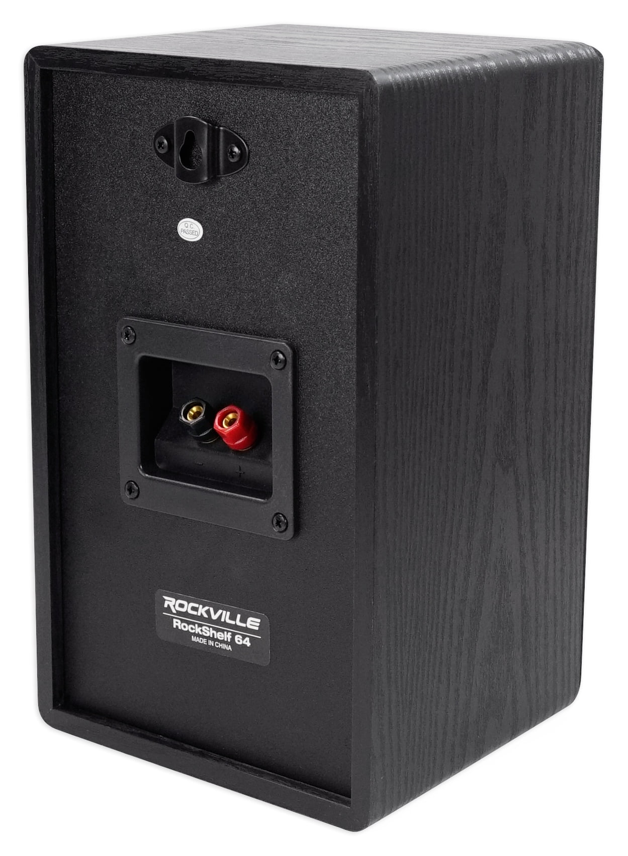 Pair Rockville RockShelf 64B Black 6.5" Home Bookshelf Speakers w/37" Stands