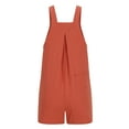 thumbnail image 4 of UYISJ Women's Short Rompers Summer Casual Sleeveless Adjustable Strap Loose Fit Short Cotton Overalls Jumpsuit with Pockets Watermelon Red M, 4 of 6