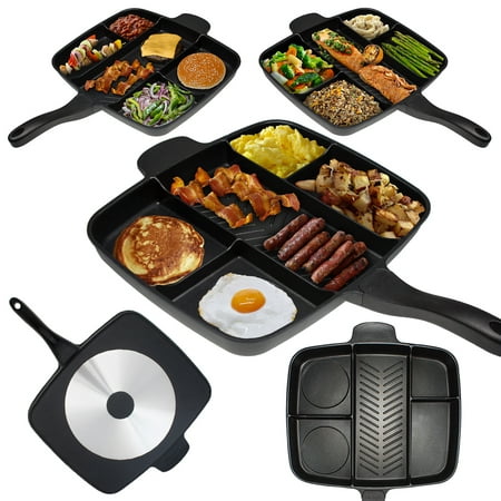 The Master Pan Non-Stick Divided Meal Skillet 15” Grill Fry Oven/Dishwasher