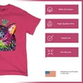 thumbnail image 4 of Tee Hunt Cute Thinking Crowned Cat T-Shirt Dean Russo Colorful Kitte Men's Tee, Hot Pink, 3X-Large, 4 of 5