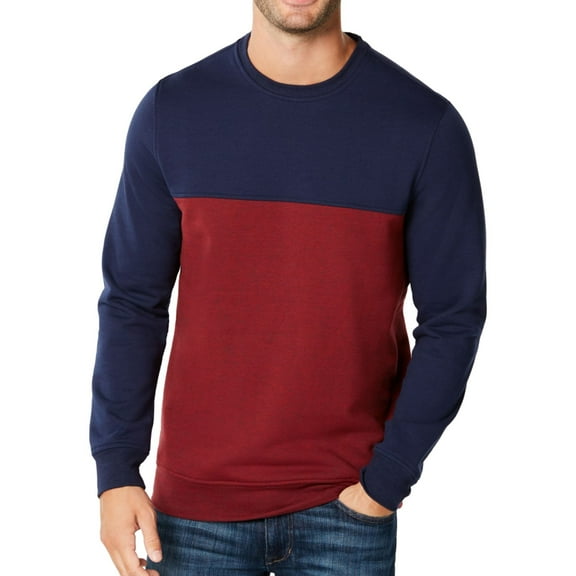 Club Room Mens Color Block Sweatshirt, Red, XX-Large