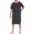 thumbnail image 3 of Ekouaer Men's Short Sleeve Nightwear Cotton Solid Color Nightshirt Long Kaftan Sleep Gown Robe, 3 of 6