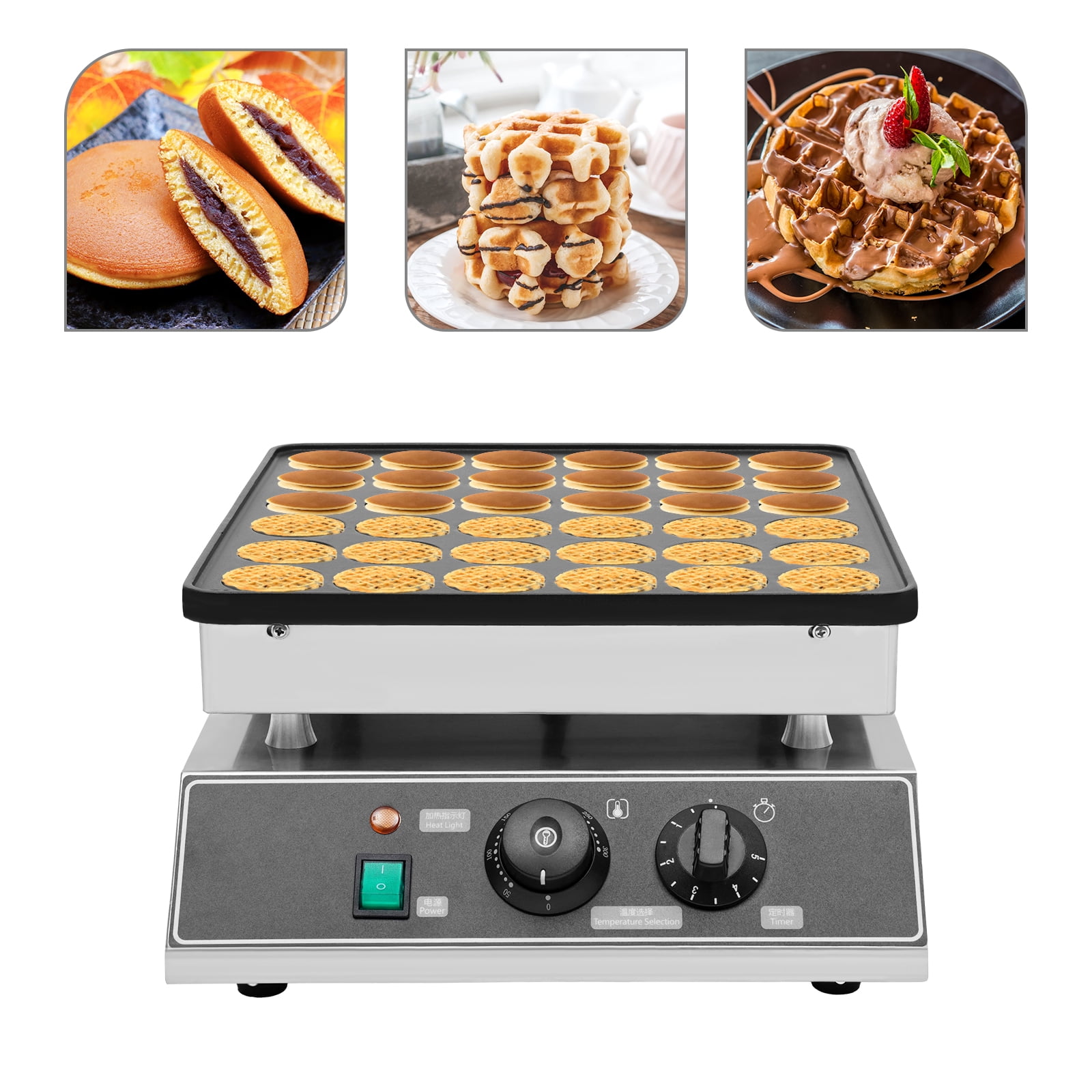 1000 W Electric Pancake Maker Commercial Waffle Machine 110v Stainless Steel