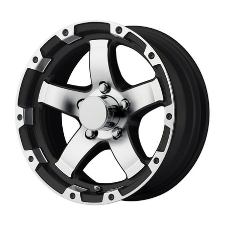 13X5 5-Lug on 4.5" Aluminum T08 Trailer Wheel Black Inlay - T08-35545BMLS