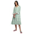 thumbnail image 4 of Moomaya WoMen's Printed Long Sleeve Square Neck Cotton Sleepwear Gown, 4 of 6