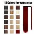 thumbnail image 2 of 24 inch Ponytail Extension Long Straight Wrap Around Clip in Synthetic Fiber Hair for Women - Dark Brown mix Strawberry Blonde Unevenly, 2 of 3