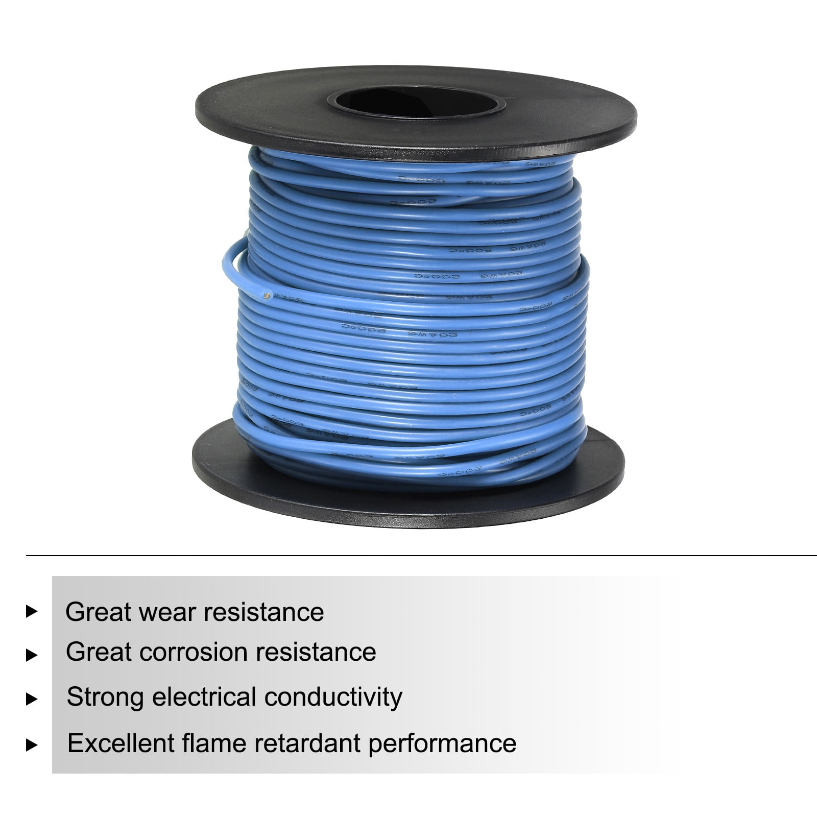 Silicone Wire 20 AWG Blue Spool 30m Electrical Tinned Copper Wire for Car Model Manipulator