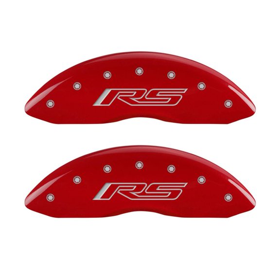 MGP 4 Caliper Covers Engraved Front & Rear Gen 5/RS Red finish silver ch