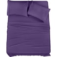 thumbnail image 1 of Juego de sábanas Utopia Bedding Queen de microfibra cepillada, color morado, 1 of 1
