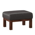 thumbnail image 2 of Weston Home Warner Faux Leather Ottoman, Dark Brown, 2 of 6