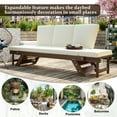 thumbnail image 4 of Euroco Expandable Outdoor Acacia Wood Daybed with Adjustable Sides, Water-Resistant Cushions & Pillows, Multi-Position Chaise Lounge Sofa, 4 of 9