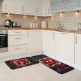 thumbnail image 2 of Juego de 2 alfombrillas de cocina de terciopelo de cristal con el logotipo del equipo de fútbol de los Bengals, alfombrilla absorbente antideslizante para el hogar, el dormitorio y la cocina, 2 of 6