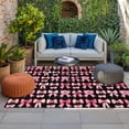 thumbnail image 2 of Pink Bow Rose Outdoor Rug for Patio/Deck/Porch, Non-Slip Large Area Rug 6 x 9 Ft, Sweet Cherry Vintage Romantic Indoor Outdoor Rugs Washable Area Rugs, Reversible Camping Rug Carpet Runner, 2 of 8