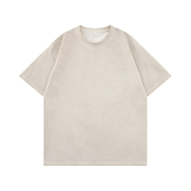 pstuiky camisetas de manga corta para hombre, Camisas casuales vintage de color liso con cuello redondo y manga corta para hombre ropa de hombre m