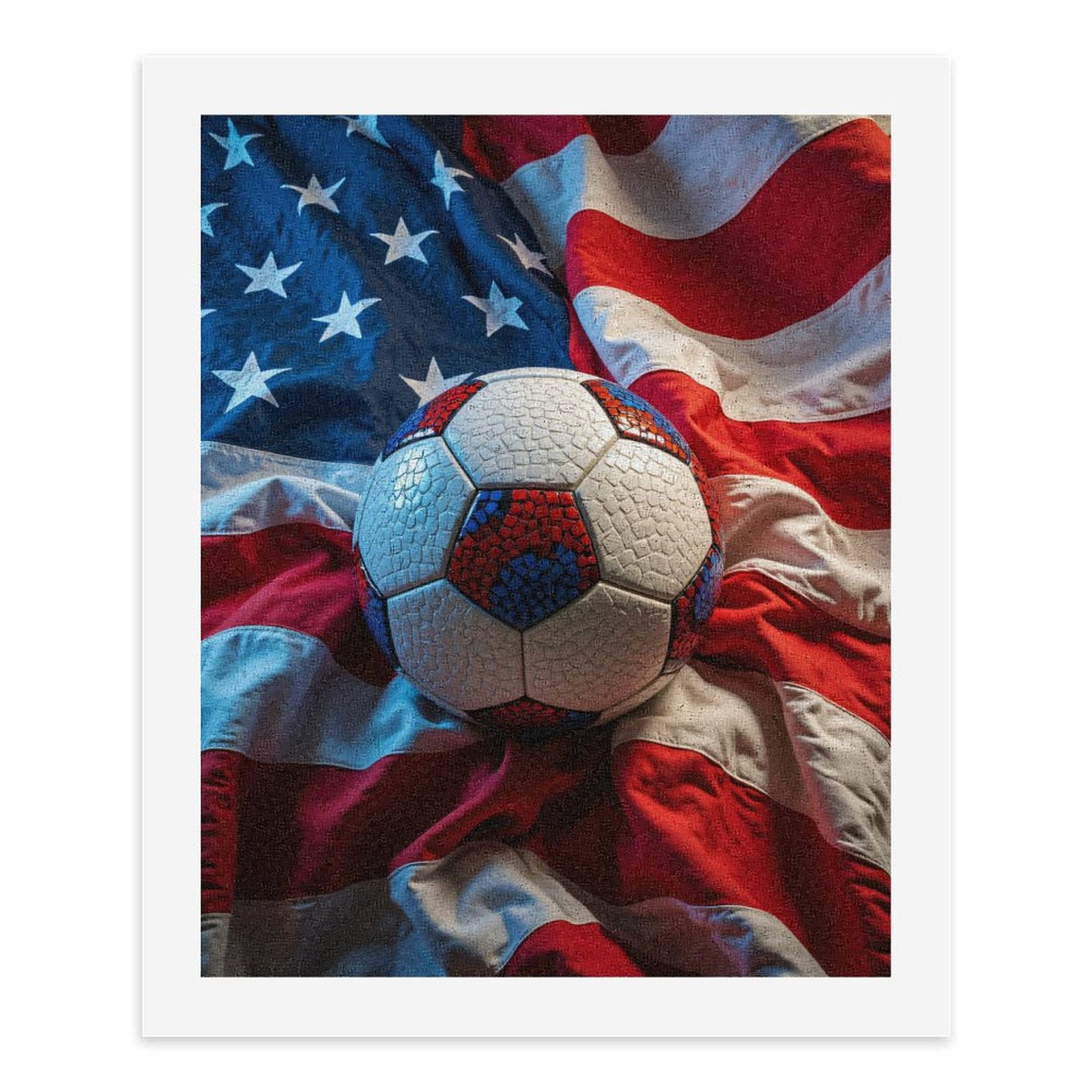 Paint by Numbers Kit for Adults, Flag Mosaic Soccer Ball Paint by Numbers, Easy Paint by Numbers Kit for Adults Beginner, DIY Adult Paint by Number Kits on Canvas, Home Decor