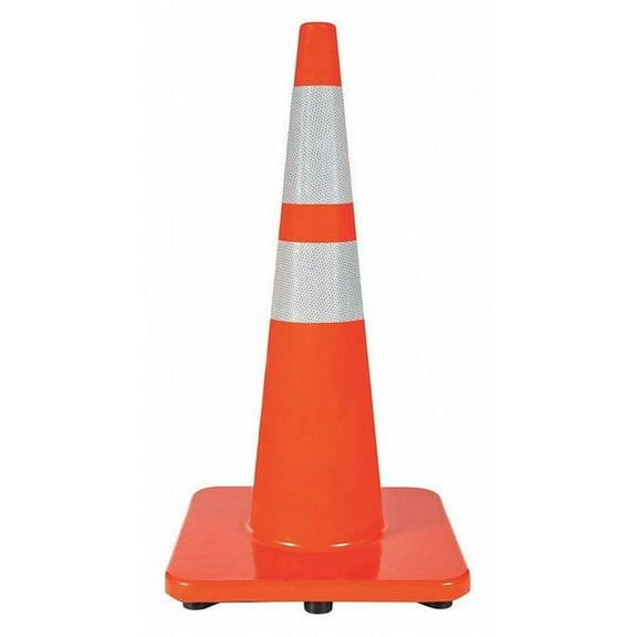 Traffic Cone, PVC, High-Intensity Prismatic, 28 in Height, 10 lb, Orange