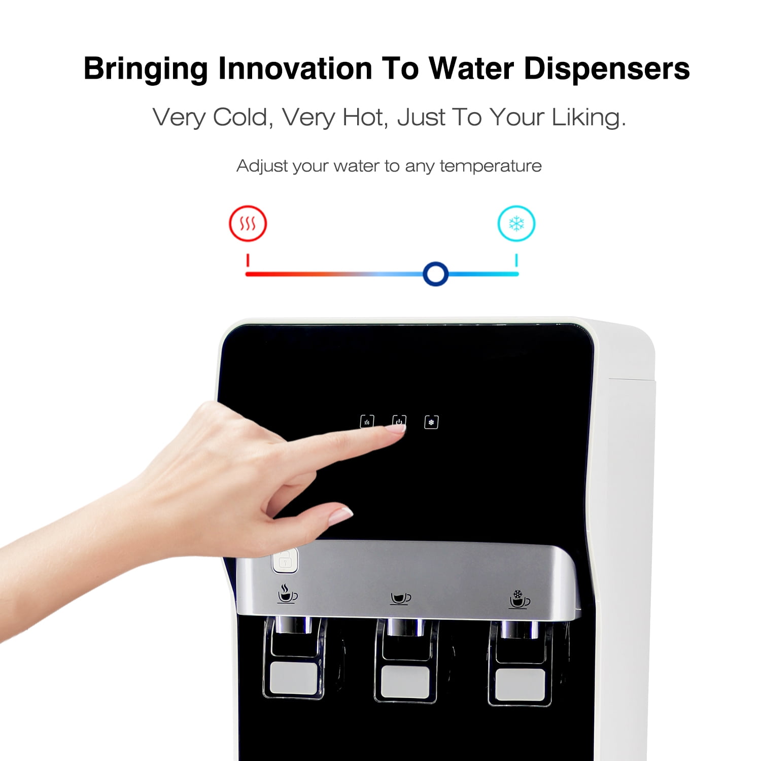 IKT Countertop Bottleless Water Cooler Dispenser Built-in Filtration System with 4 Stage Filters Self-Cleaning 3 Temperature Night Light