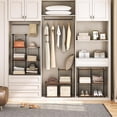 thumbnail image 2 of Cube Storage Organizer, Wire Cube Storage, 9-Cube Metal Grid Storage Shelf, Modular Cabinet, DIY Cube Bookshelf, for Living Room, Bedroom, Study, Rustic Brown and Black, 2 of 9