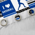 thumbnail image 4 of Feelyou Boys Baseball Athlete Curtains Pack of 2 (42x84 Each), Cartoon Sports Player Curtains Blackout, Blue Stripes Patchwork Bedroom Curtains, Curtains and Drapes Decor, 4 of 6